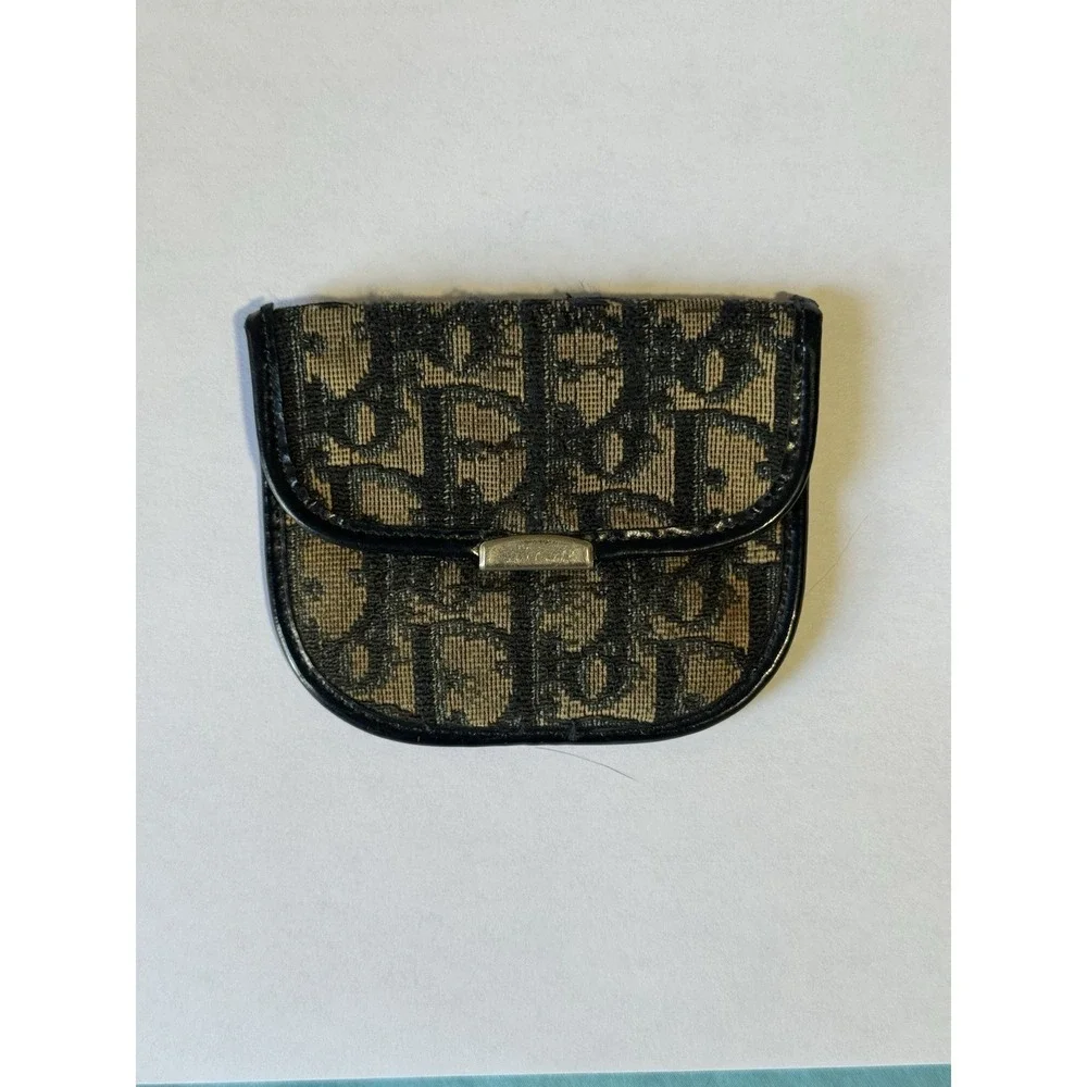 Dior Coin Pouch Trotter Monogram Canvas / Leather Vintage
